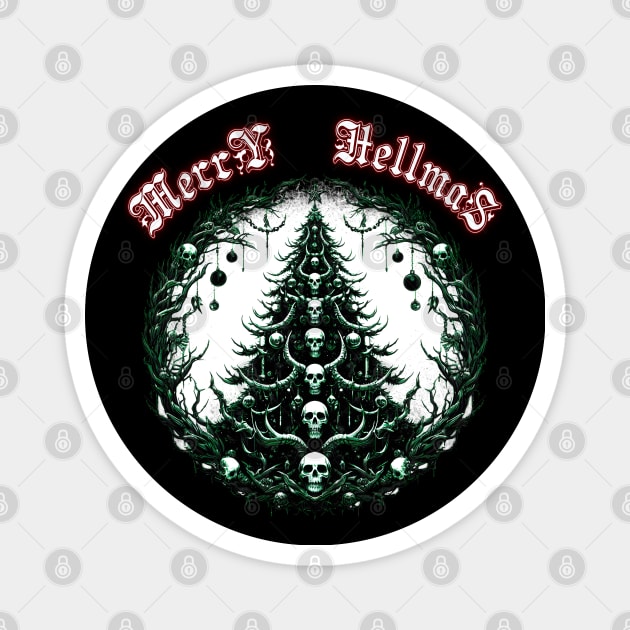 Macabre Christmas Tree Magnet by MetalByte